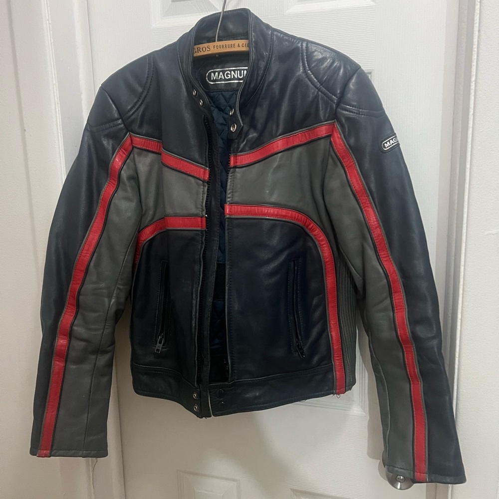 MAGNUM Black and Red Leather Jacket